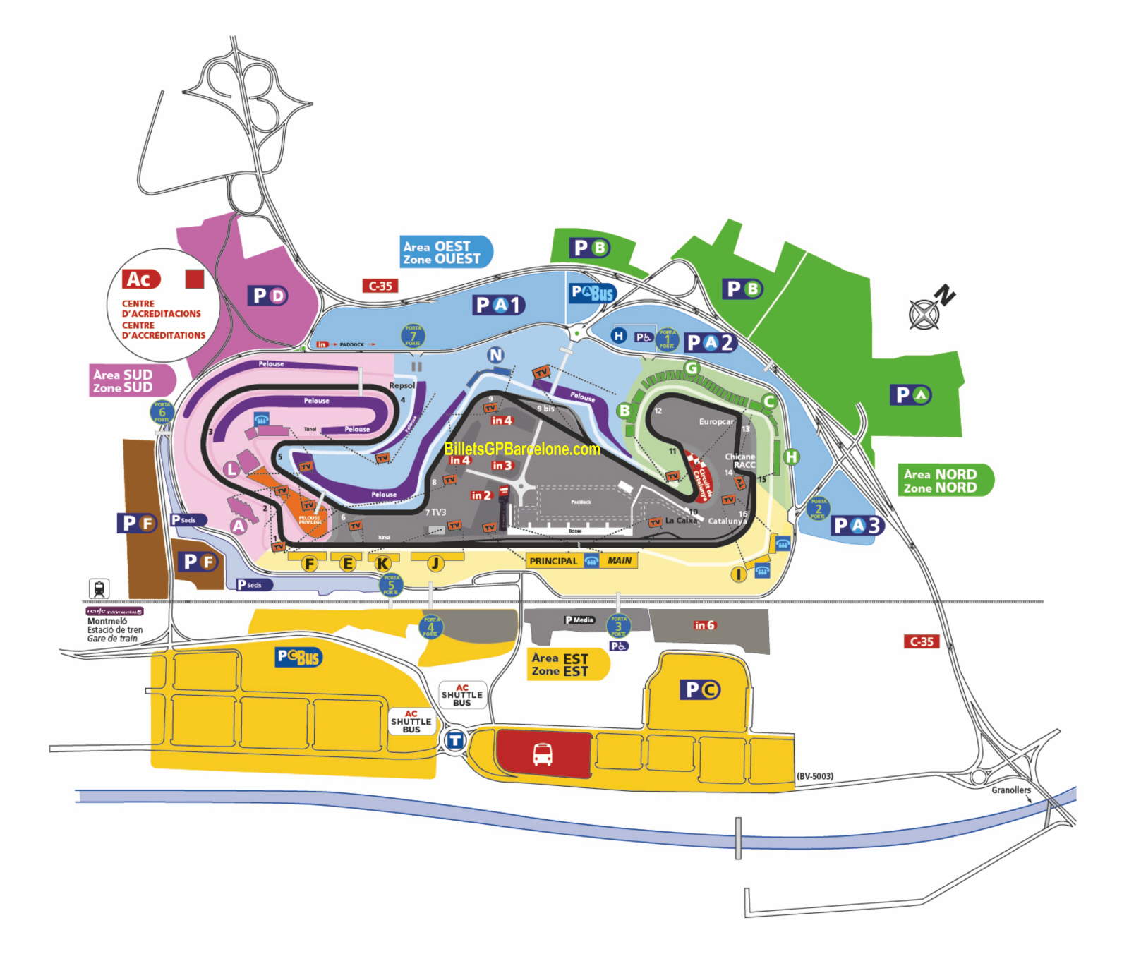 Plan du Circuit de Barcelona-Catalunya